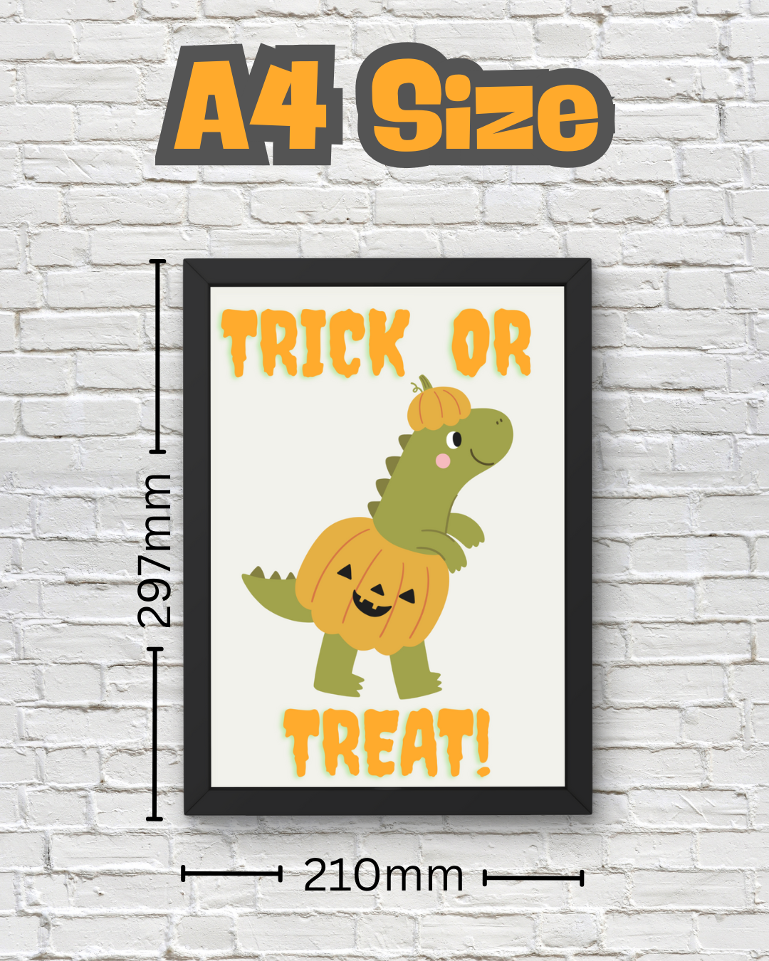 Dinosaur Nursery Halloween Wall Art- Season Wall Décor- Cute But Creepy- Kids Room Décor- Neutral Spooky Poster- Cute Gift- Playroom Décor