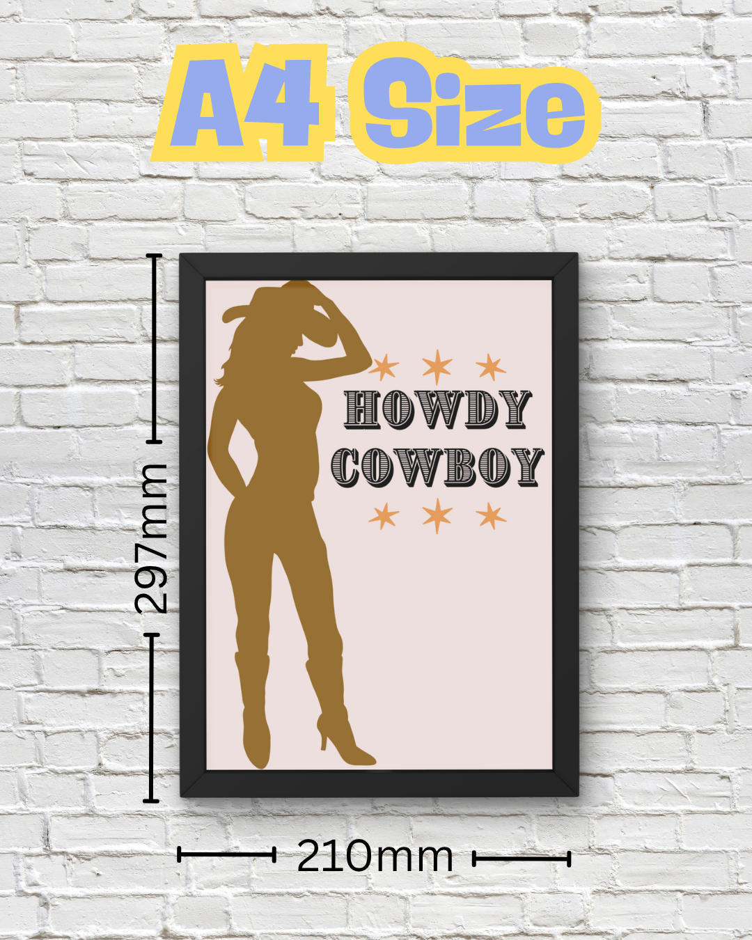 Howdy Darling & Howdy Cowboy Western Wall Art Prints – Country Couple Décor, Rustic Farmhouse for Bedroom, Lounge or Dorm Room