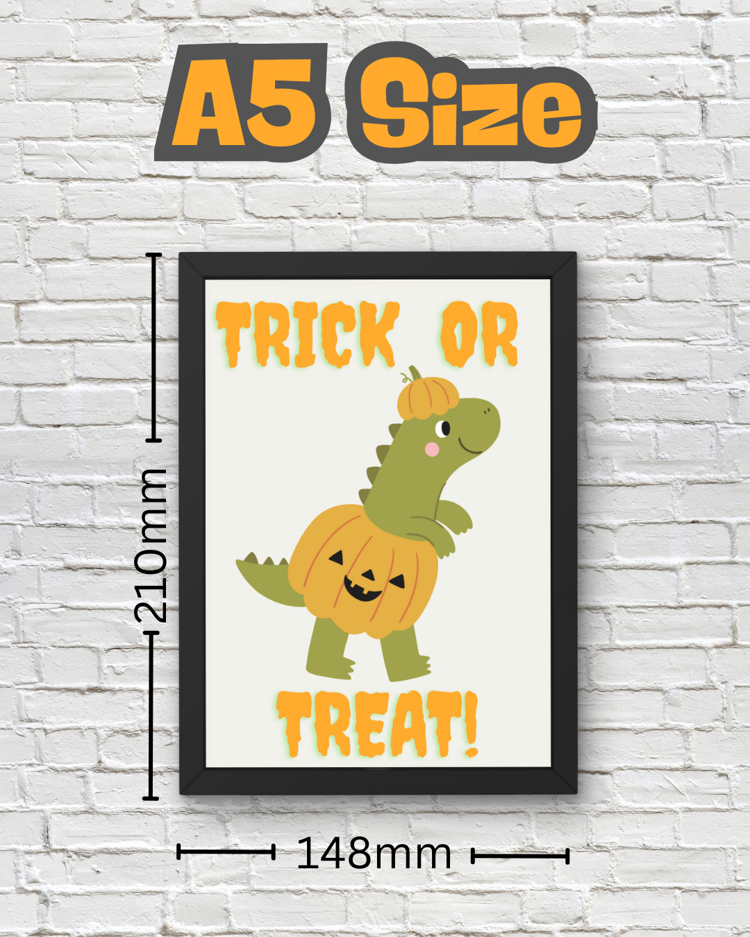 Dinosaur Nursery Halloween Wall Art- Season Wall Décor- Cute But Creepy- Kids Room Décor- Neutral Spooky Poster- Cute Gift- Playroom Décor