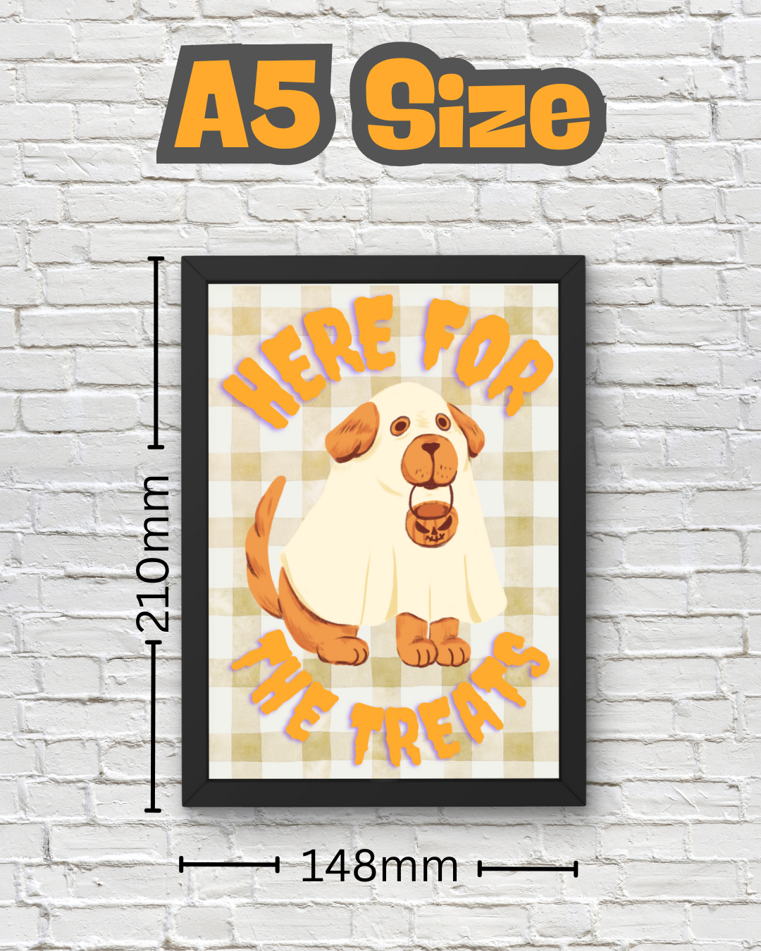 Pet Lovers Gift - Here For The Treats Halloween Wall Art - Dog Halloween Print - Cute Halloween Décor - Spooky Gift - Seasonal Fall Décor