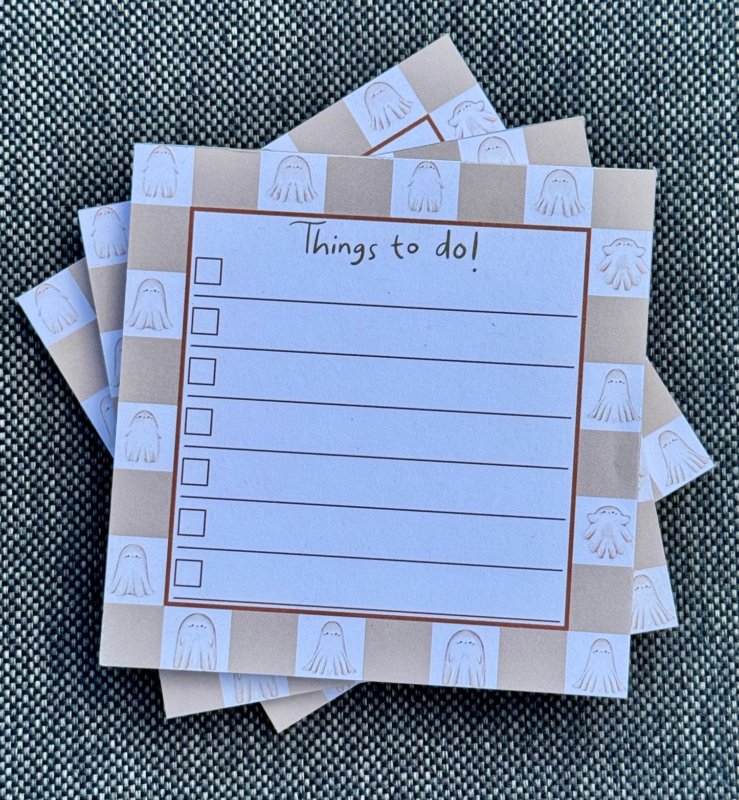 Ghostly Things To Do Halloween Memo Pad | 50 Page Cute Ghost Notepad for Fall | Spooky Season Stationery, To Do List, Halloween Planner Note