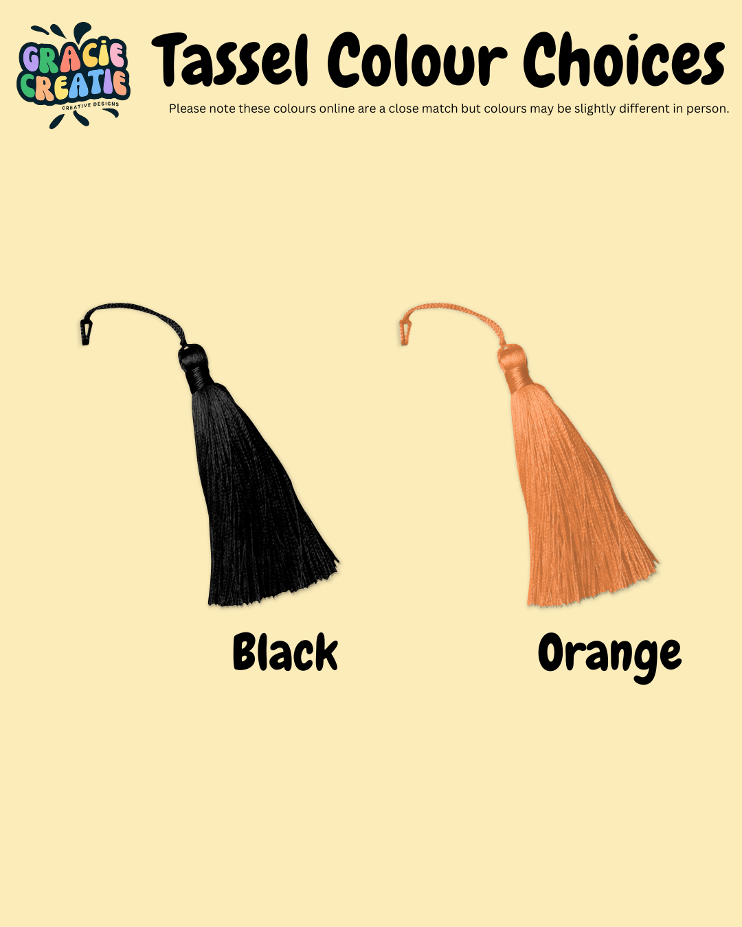 Halloween Tassel Colour Choices