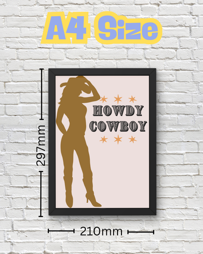 Howdy Darling & Howdy Cowboy Western Wall Art Prints – Country Couple Décor, Rustic Farmhouse for Bedroom, Lounge or Dorm Room