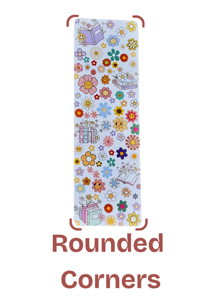 Cute Floral Books Bookmark – Aesthetic Daisy & Book Design – With Tassel Option – Square or Rounded Corners – Charity Donation Included
