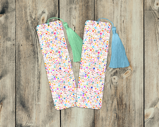 Cute Goose Bookmark – Pastel Spring Floral Aesthetic – Kawaii Goose Reading Gift – Square or Rounded Corners – With or Without Tassel