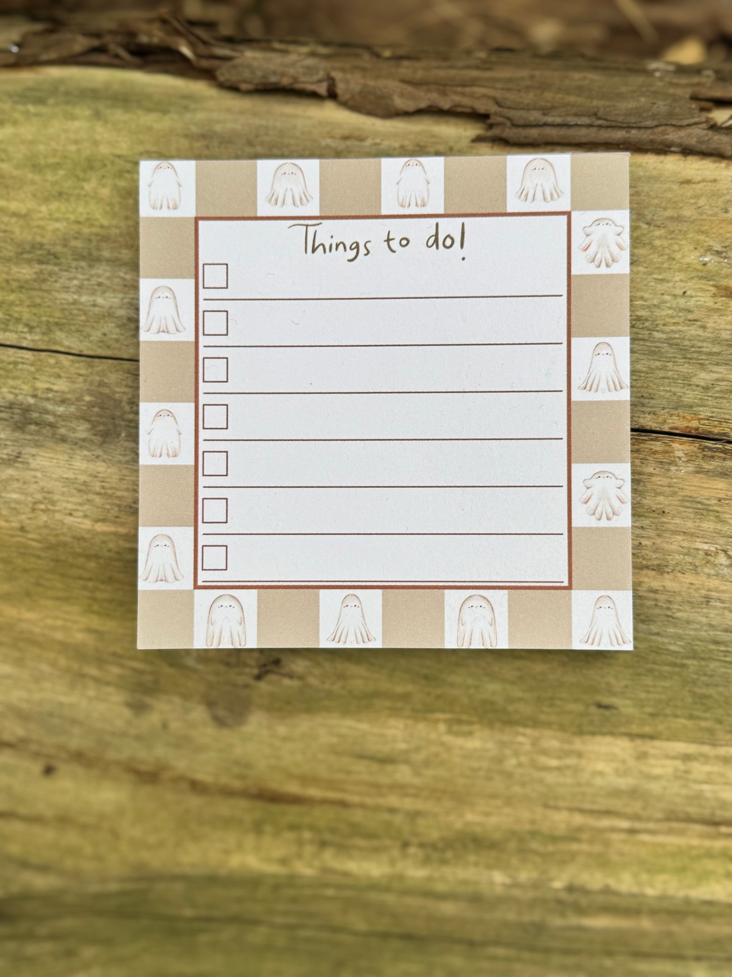 Ghostly Things To Do Halloween Memo Pad | 50 Page Cute Ghost Notepad for Fall | Spooky Season Stationery, To Do List, Halloween Planner Note