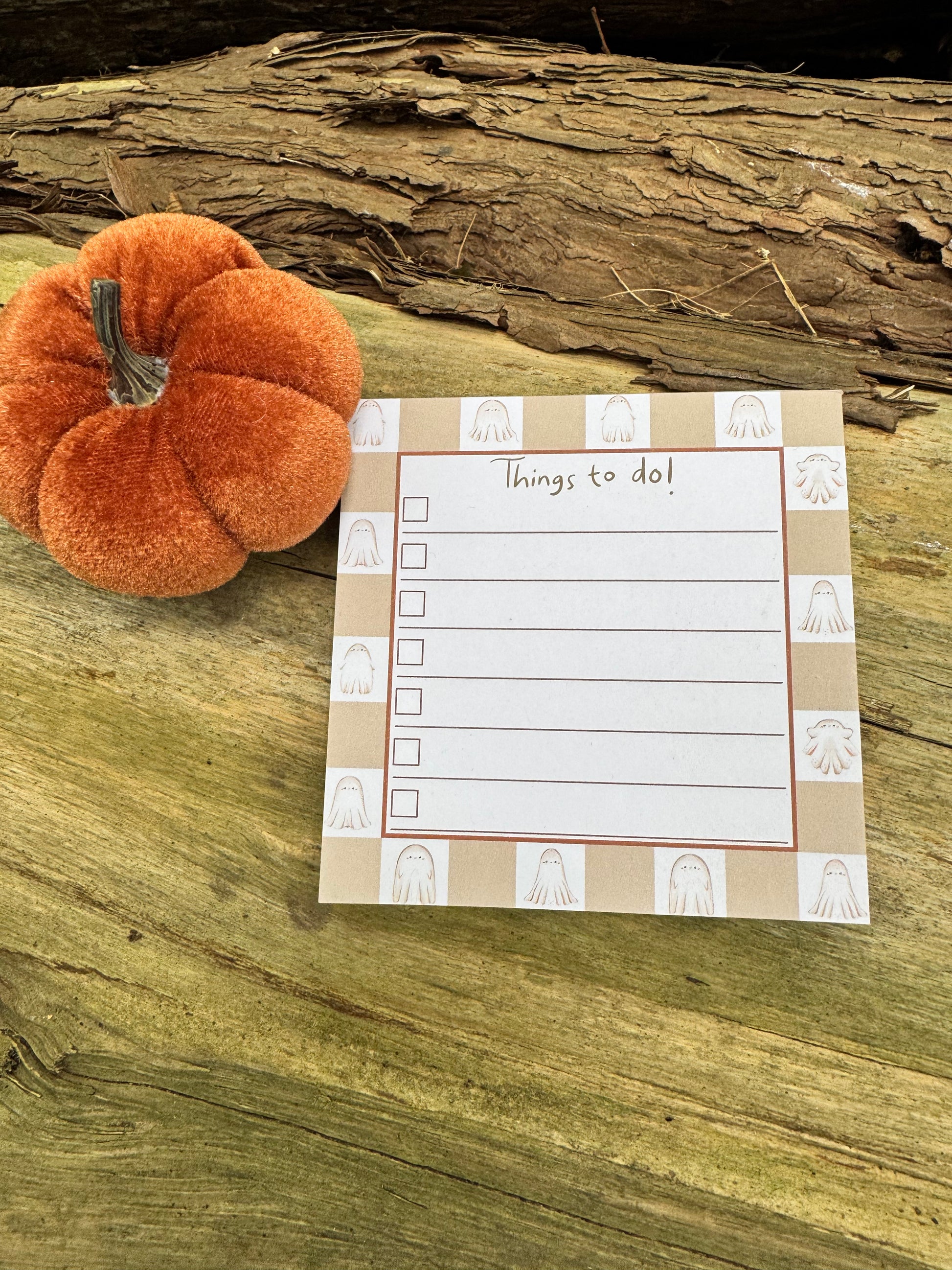 Ghostly Things To Do Halloween Memo Pad | 50 Page Cute Ghost Notepad for Fall | Spooky Season Stationery, To Do List, Halloween Planner Note