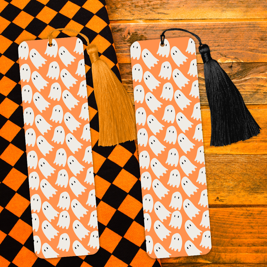 Here For The Spirt Ghost Halloween Bookmark-Helping Charity-Goth Tassel Cute Bookmark-Pumpkin Fall Gift For Book Lover-Autumn Spooky Season