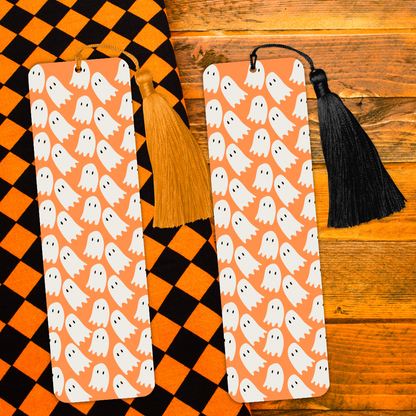 Here For The Spirt Ghost Halloween Bookmark-Helping Charity-Goth Tassel Cute Bookmark-Pumpkin Fall Gift For Book Lover-Autumn Spooky Season