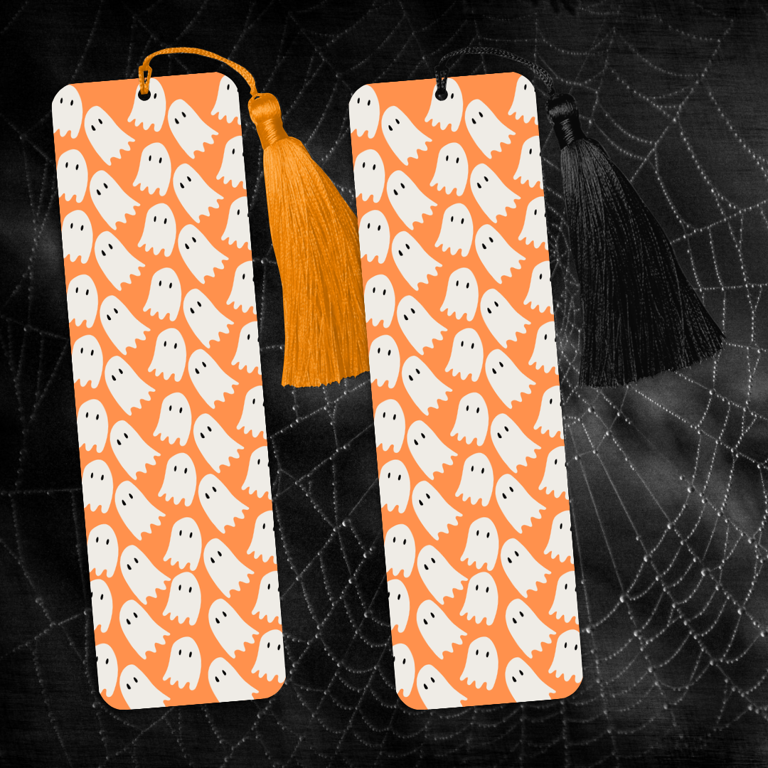 Here For The Spirt Ghost Halloween Bookmark-Helping Charity-Goth Tassel Cute Bookmark-Pumpkin Fall Gift For Book Lover-Autumn Spooky Season
