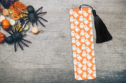Here For The Spirt Ghost Halloween Bookmark-Helping Charity-Goth Tassel Cute Bookmark-Pumpkin Fall Gift For Book Lover-Autumn Spooky Season