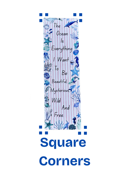 Ocean Quote Bookmark – “The Ocean Is Everything” – Marine Life Design – With Tassel Option – Charity Donation Included