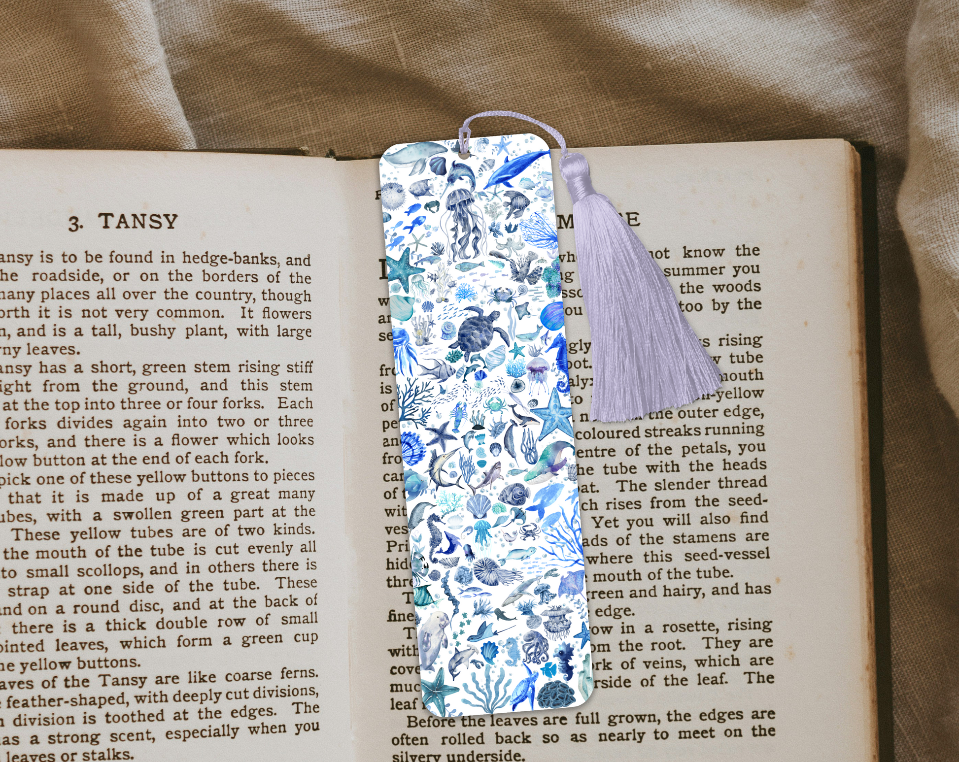 Ocean Time Sealife Bookmark – Coastal Marine Animal Bookmark for Kids & Adults, Beach Reading Accessory, Ocean Lover Gift, Nautical Bookmarker