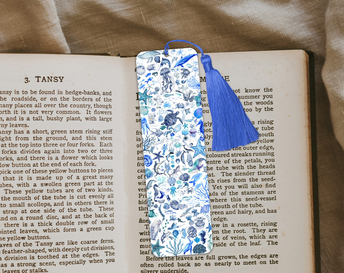 Ocean Time Sealife Bookmark – Coastal Marine Animal Bookmark for Kids & Adults, Beach Reading Accessory, Ocean Lover Gift, Nautical Bookmarker