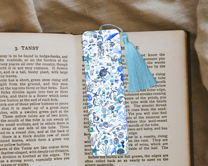 Ocean Time Sealife Bookmark – Coastal Marine Animal Bookmark for Kids & Adults, Beach Reading Accessory, Ocean Lover Gift, Nautical Bookmarker