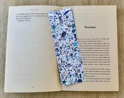 Ocean Time Sealife Bookmark – Coastal Marine Animal Bookmark for Kids & Adults, Beach Reading Accessory, Ocean Lover Gift, Nautical Bookmarker