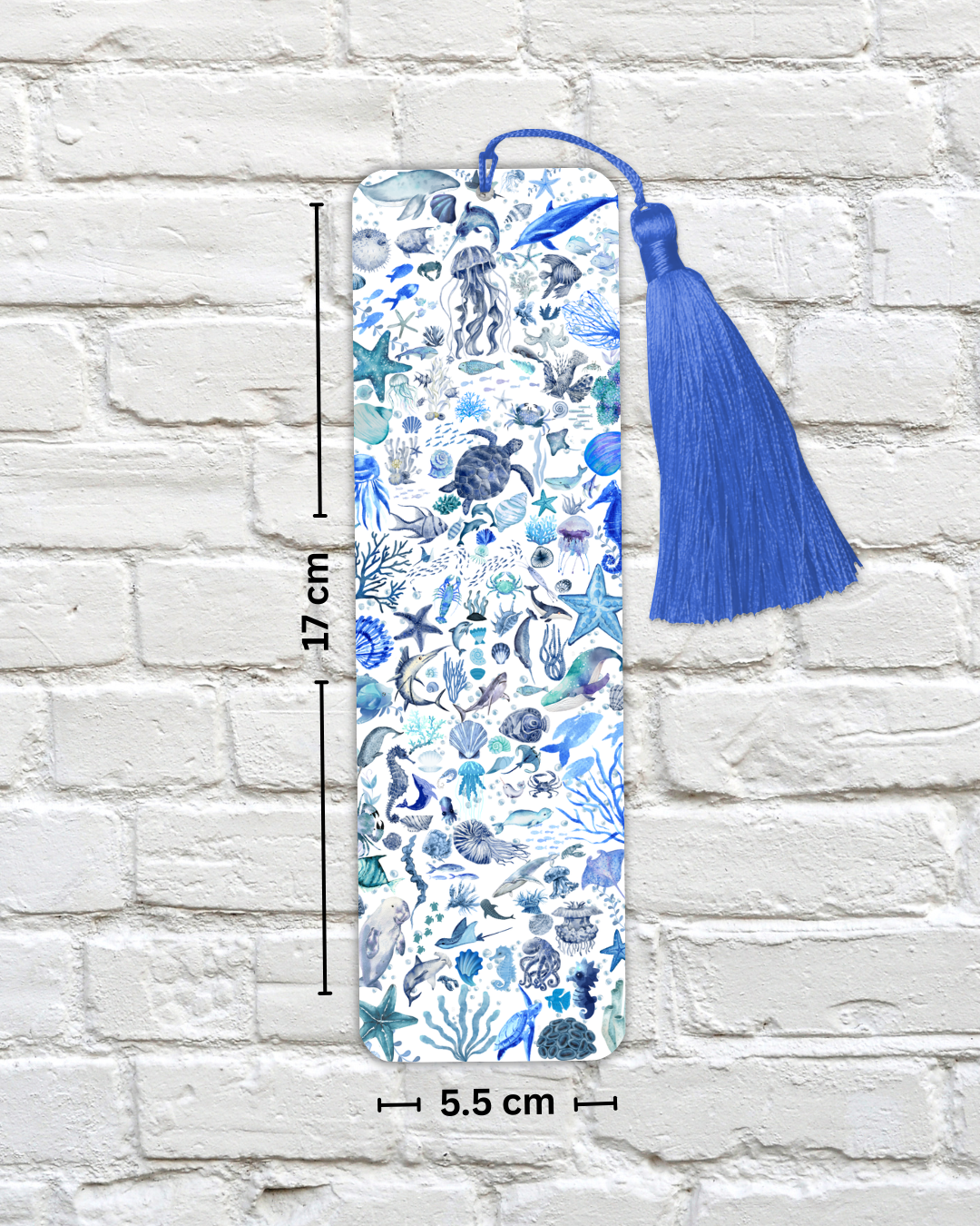 Ocean Time Sealife Bookmark – Coastal Marine Animal Bookmark for Kids & Adults, Beach Reading Accessory, Ocean Lover Gift, Nautical Bookmarker