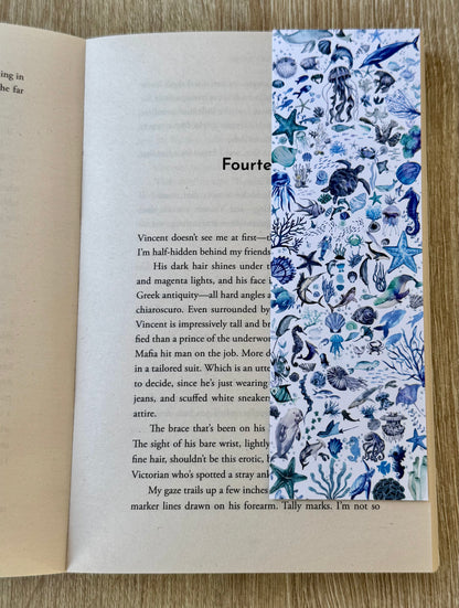 Ocean Time Sealife Bookmark – Coastal Marine Animal Bookmark for Kids & Adults, Beach Reading Accessory, Ocean Lover Gift, Nautical Bookmarker