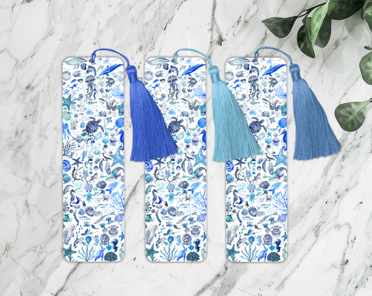 Ocean Time Sealife Bookmark – Coastal Marine Animal Bookmark for Kids & Adults, Beach Reading Accessory, Ocean Lover Gift, Nautical Bookmarker