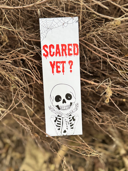 Scared Yet? Halloween Bookmark - Skeleton Spooky Season Vibes - Goth Approved - Horror Reader Gift - Autumn Cosy Fall Read -Charity Donation