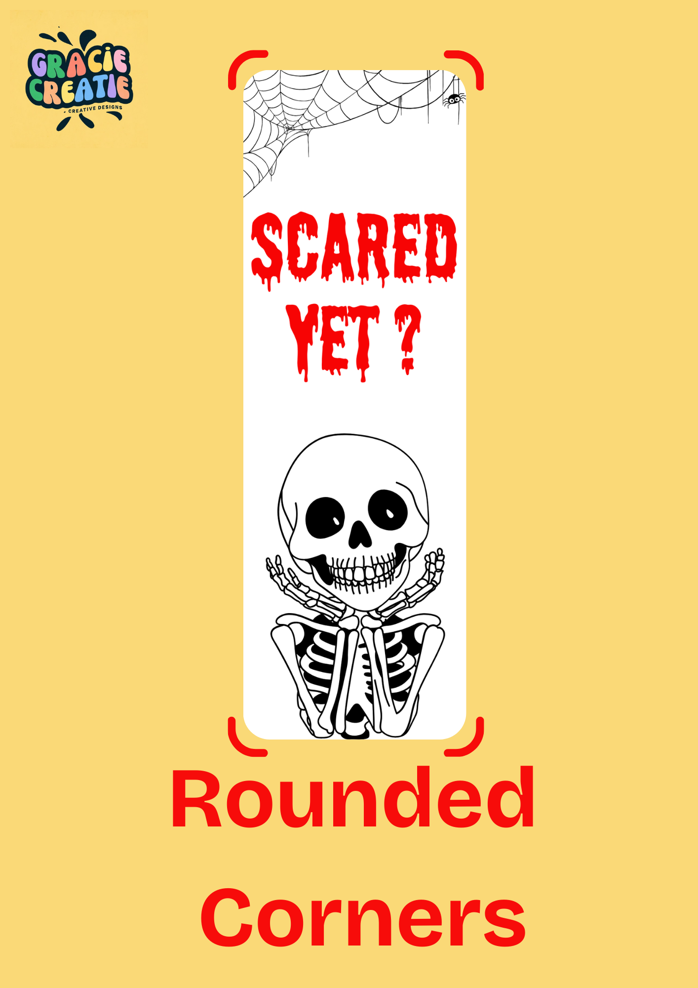 Scared Yet? Halloween Bookmark - Skeleton Spooky Season Vibes - Goth Approved - Horror Reader Gift - Autumn Cosy Fall Read -Charity Donation