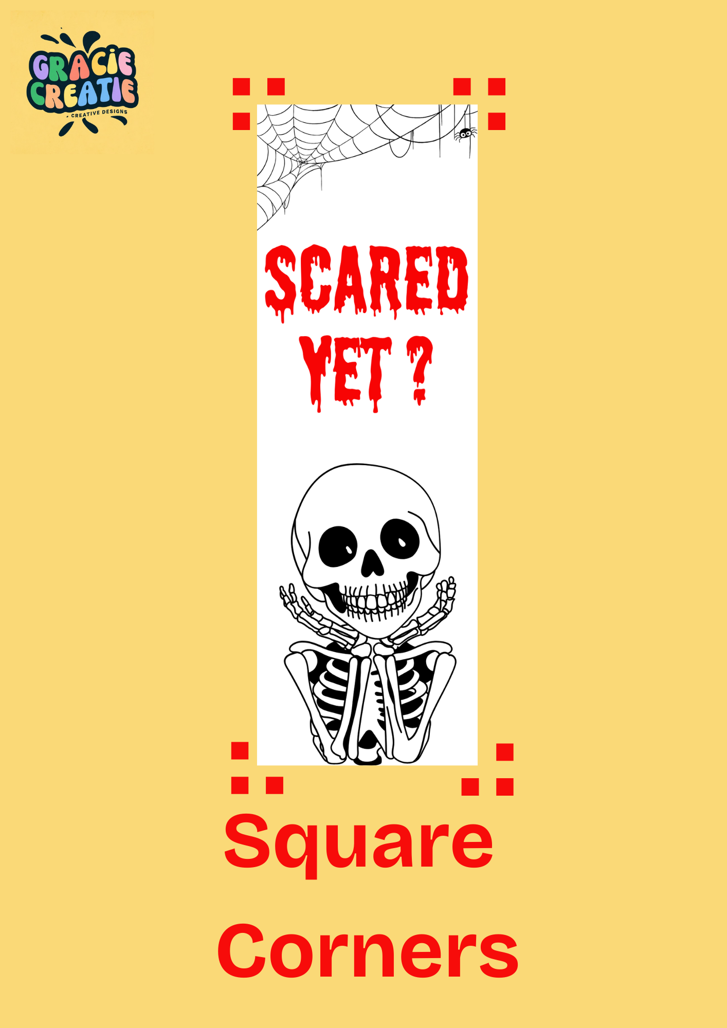 Scared Yet? Halloween Bookmark - Skeleton Spooky Season Vibes - Goth Approved - Horror Reader Gift - Autumn Cosy Fall Read -Charity Donation