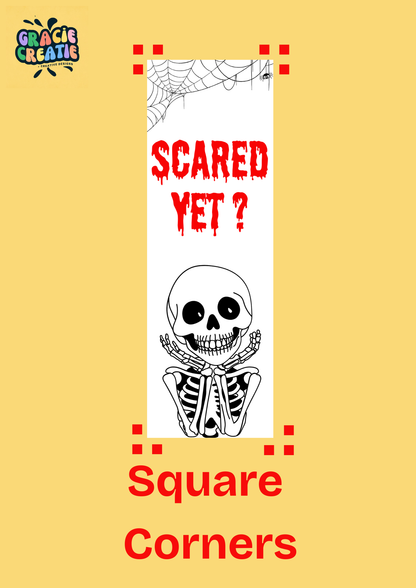 Scared Yet? Halloween Bookmark - Skeleton Spooky Season Vibes - Goth Approved - Horror Reader Gift - Autumn Cosy Fall Read -Charity Donation