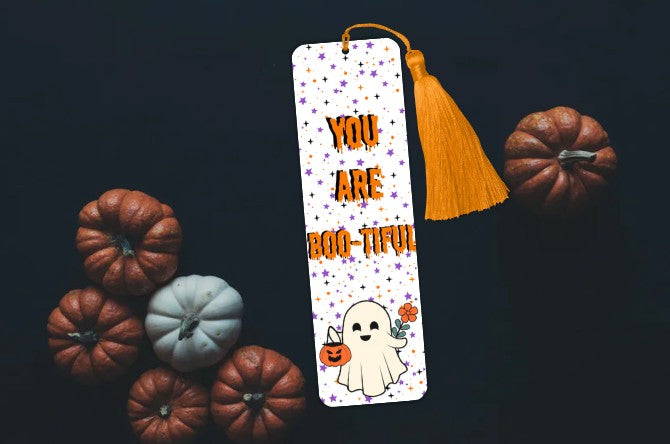 You Are Boo-Titful Halloween Bookmark-Book Lovers gift - Fall and Autumn Season Cuteness - Ghost Design - Charity Donation - Cosy Day Vibes