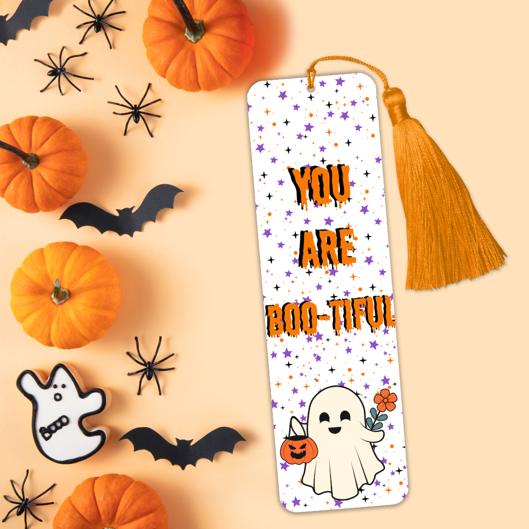 You Are Boo-Titful Halloween Bookmark-Book Lovers gift - Fall and Autumn Season Cuteness - Ghost Design - Charity Donation - Cosy Day Vibes
