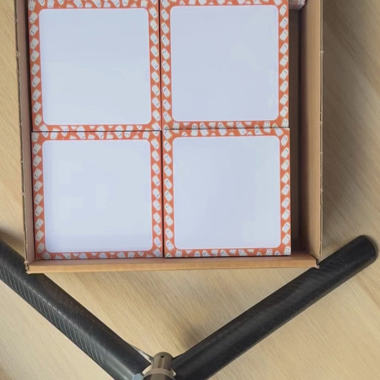 Here for the Spirit Halloween Memo Pad | 50 Page Ghost Notepad with Orange Border | Cute Fall Stationery for Spooky Season & Trick or Treat